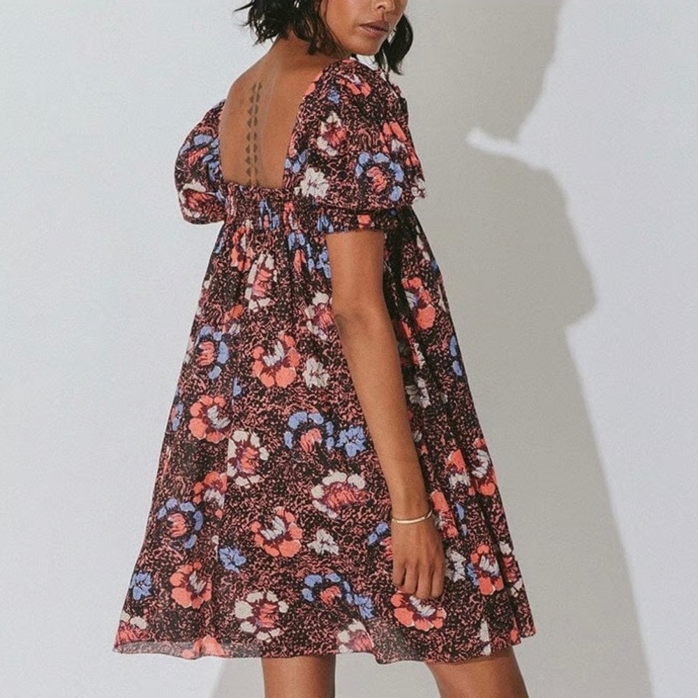 Cleobella Floral Puff Sleeve Dress - Black, Red, Blue